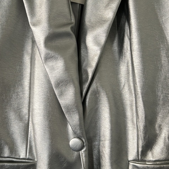 Silver metallic oversize blazer A New Day Size L NWT business casual holiday. - Picture 2 of 10